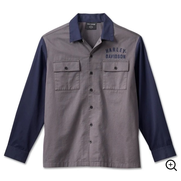 Harley Davidson Men's Racing Colorblock Shirt - Blackened Pearl 3XL - Picture 6 of 6